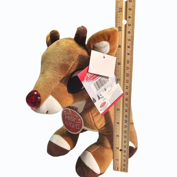 Rudolph The Red Nosed Reindeer Plush 10 in Light Up Musical New with Tags - Picture 6 of 10